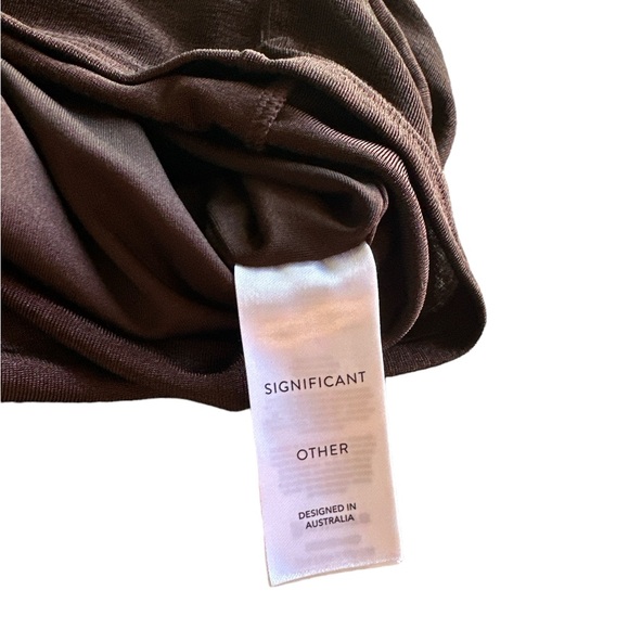 SIGNIFICANT OTHER Bella Midi Dress in Chocolate Brown, Size US 4 - Picture 6 of 7